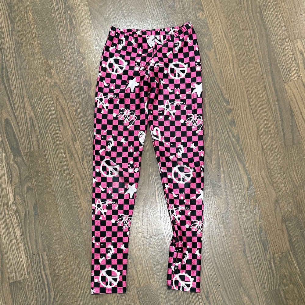 Pixielane Kids Peace and Star Patterned Leggings